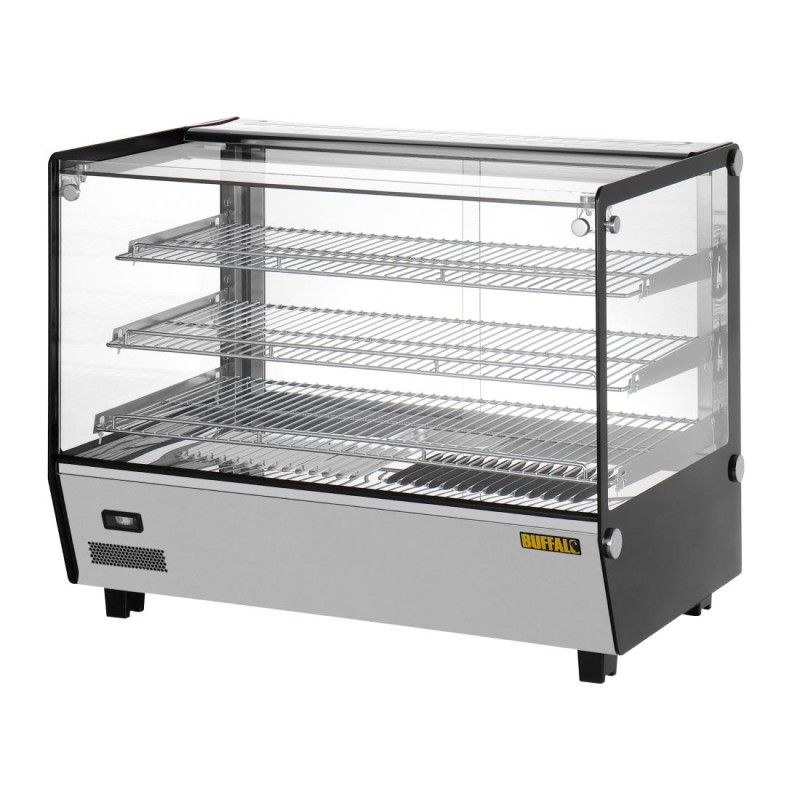 Vitrine chauffante de comptoir carrée 160L - Buffalo