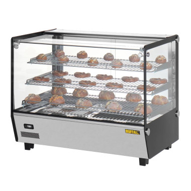 Vitrine chauffante de comptoir carrée 160L - Buffalo