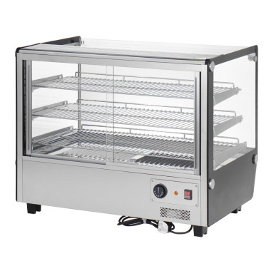 Vitrine chauffante de comptoir carrée 160L - Buffalo