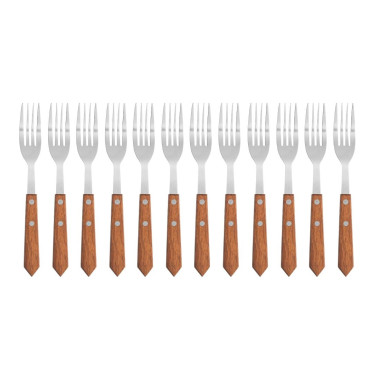 Fourchettes à viande manche en bois (Lot de 12) - Olympia