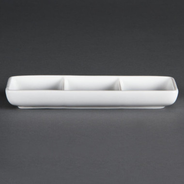 Plat à 3 compartiments blanc (Lot de 12) - Olympia