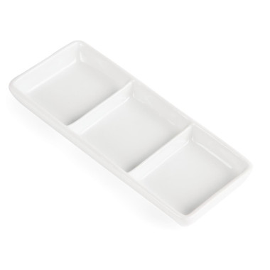 Plat à 3 compartiments blanc (Lot de 12) - Olympia