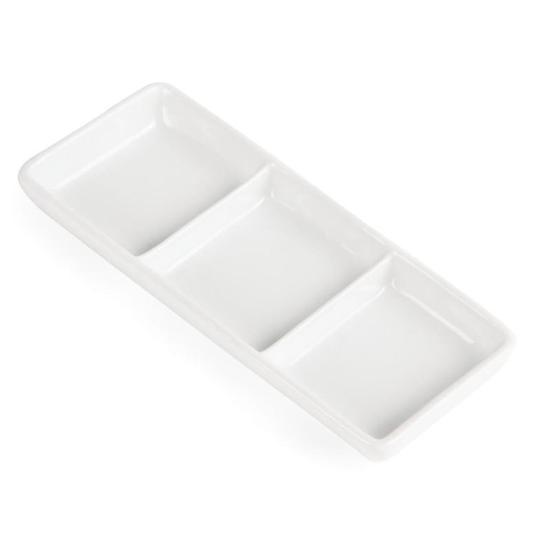 Plat à 3 compartiments blanc (Lot de 12) - Olympia