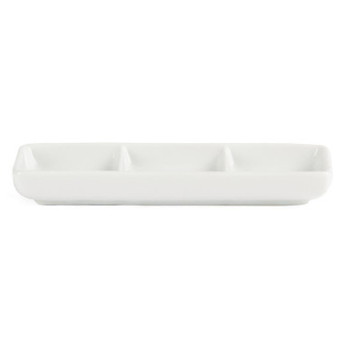 Plat à 3 compartiments blanc (Lot de 12) - Olympia
