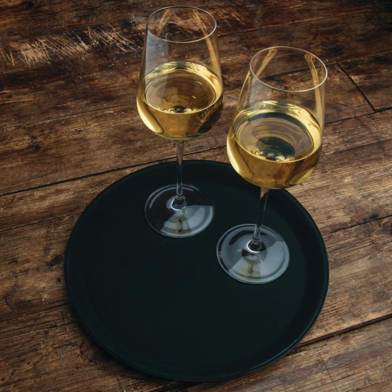 Plateau antidérapant en plastique Kristallon rond noir 280mm - Olympia