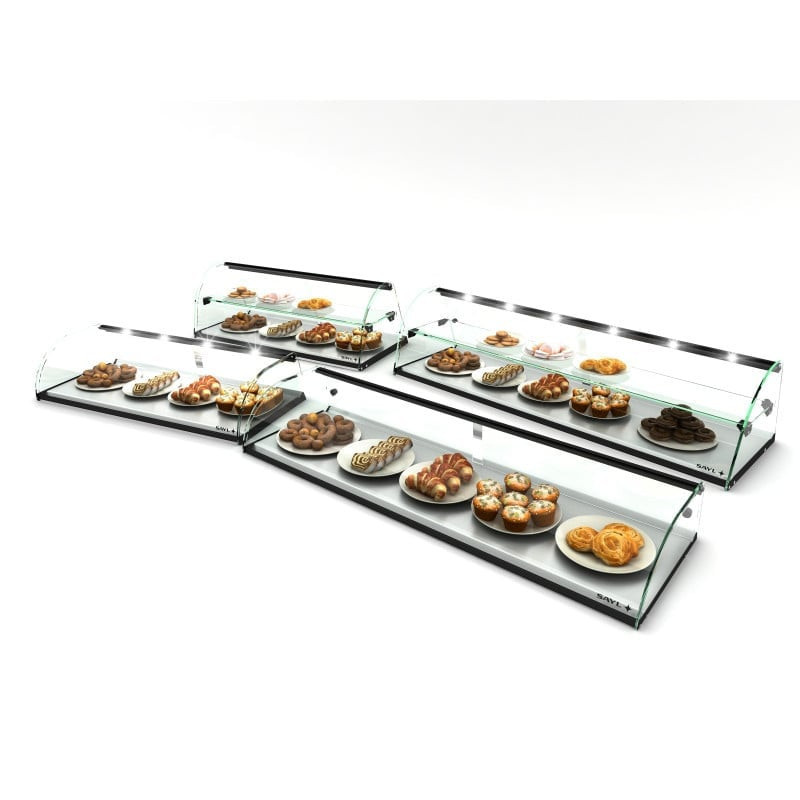 Vitrine Neutre Expo Curvé - 1190 mm - 2 Niveaux - Sayl  au meilleur prix sur Restock CHR