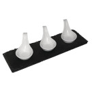 Plateau de présentation en ardoise naturelle 300x100mm (Lot de 4) - Olympia