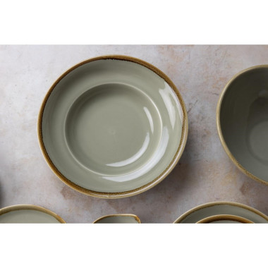 Assiettes À Pâtes Kiln Couleur Mousse 250mm (Lot de 4) - Olympia