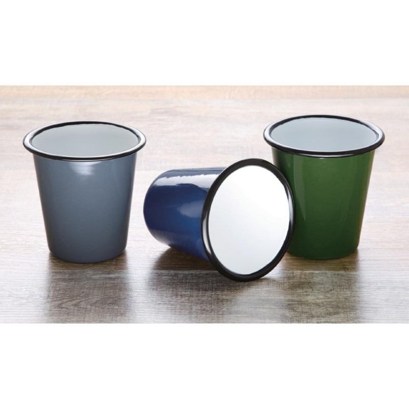 Gobelets en acier émaillé gris et noir 310ml - Olympia