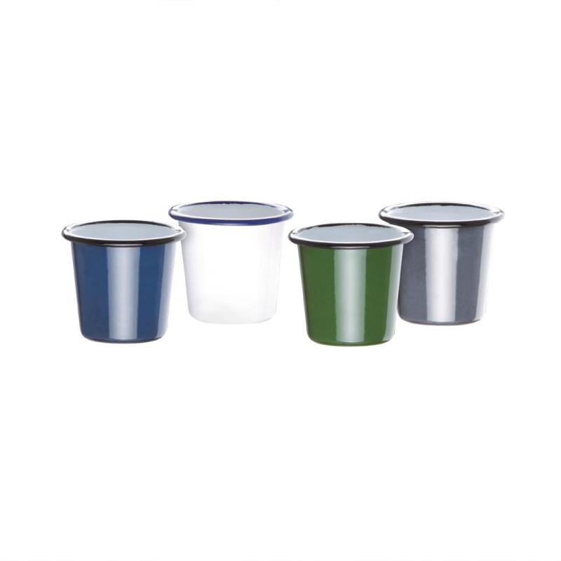 Gobelets en acier émaillé gris et noir 310ml - Olympia