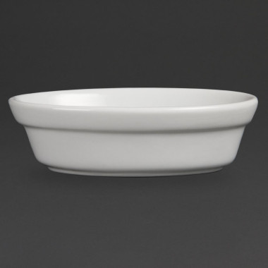 Plats À Gratin Ovales Blancs 145 x 104mm (Lot de 6) - Olympia