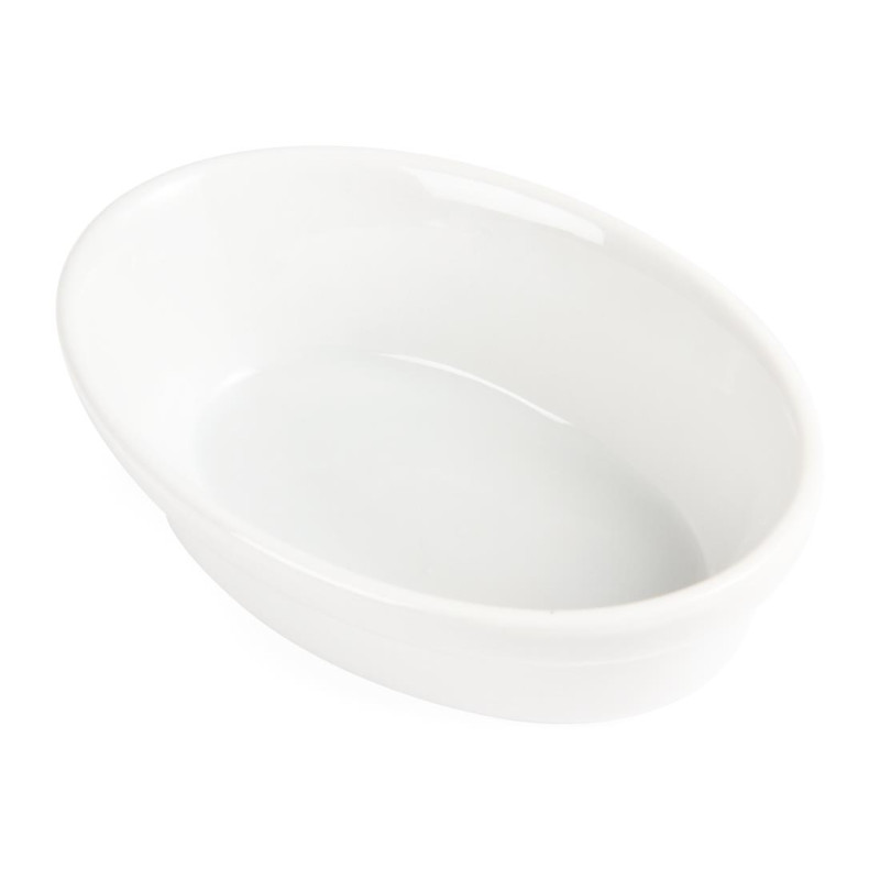 Plats À Gratin Ovales Blancs 145 x 104mm (Lot de 6) - Olympia