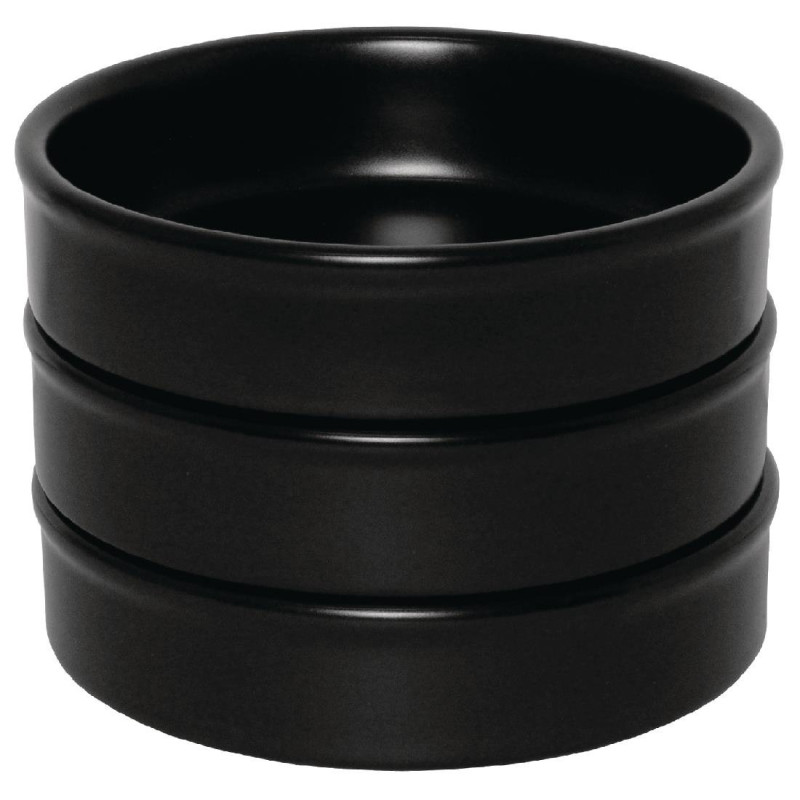 Plats empilables noirs 134mm (Lot de 6) - Olympia
