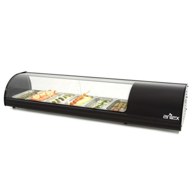 Vitrine réfrigérée - 6 GN1/3 - Pour tapas - Couleur noire - Arilex  au meilleur prix sur Restock CHR