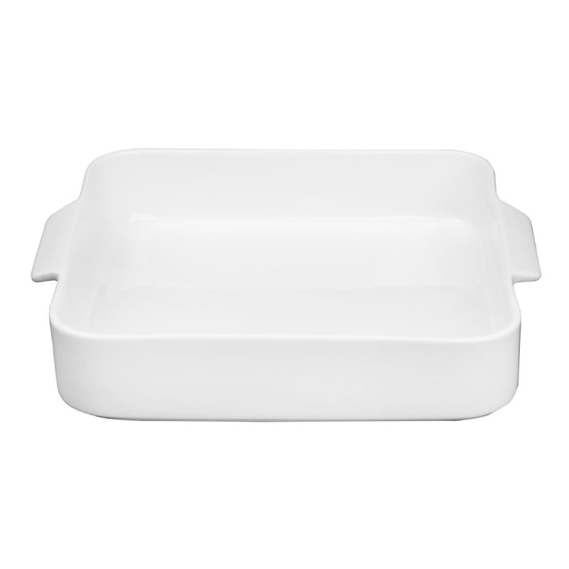 Plats à four carrés avec poignées Whiteware 260x225x50mm (lot de 2) - Olympia
