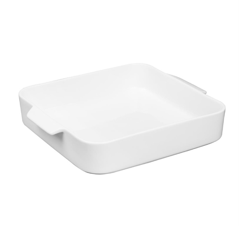 Plats à four carrés avec poignées Whiteware 260x225x50mm (lot de 2) - Olympia