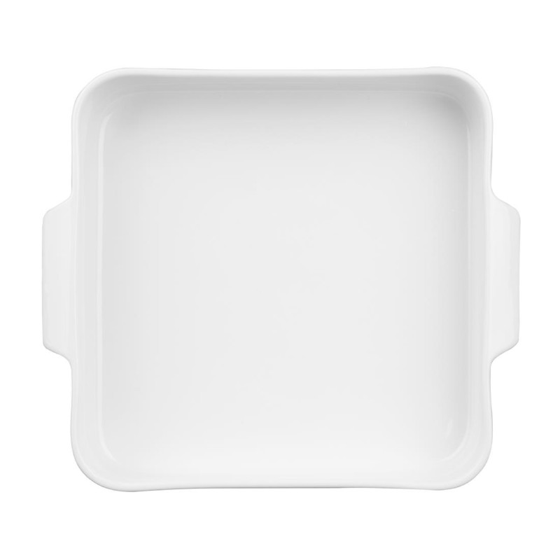 Plats à four carrés avec poignées Whiteware 260x225x50mm (lot de 2) - Olympia