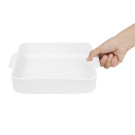 Plats à four carrés avec poignées Whiteware 260x225x50mm (lot de 2) - Olympia