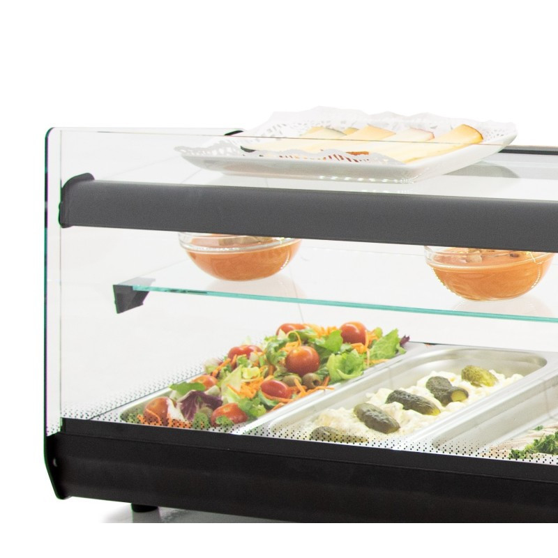 Vitrine réfrigérée - 6 plateaux GN1/3 - 3 niveaux - Pour tapas - Couleur noire - Arilex  au meilleur prix sur Restock CHR