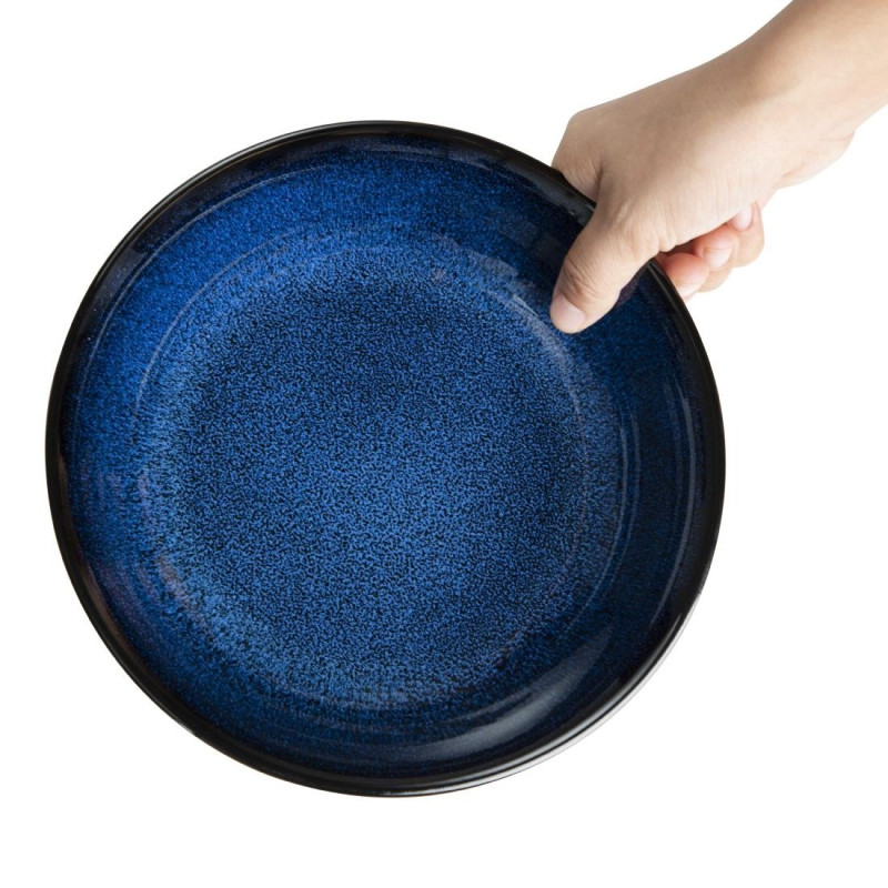 Bols plats Luna bleu nuit 210 mm (lot de 4) - Olympia