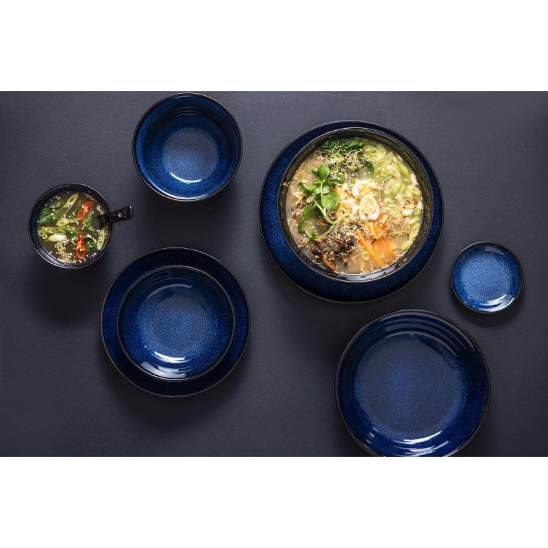 Bols plats Luna bleu nuit 210 mm (lot de 4) - Olympia