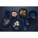 Bols plats Luna bleu nuit 210 mm (lot de 4) - Olympia