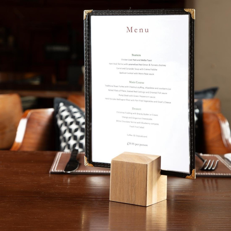Protège-menus style américain A5 deux vues noir - Olympia