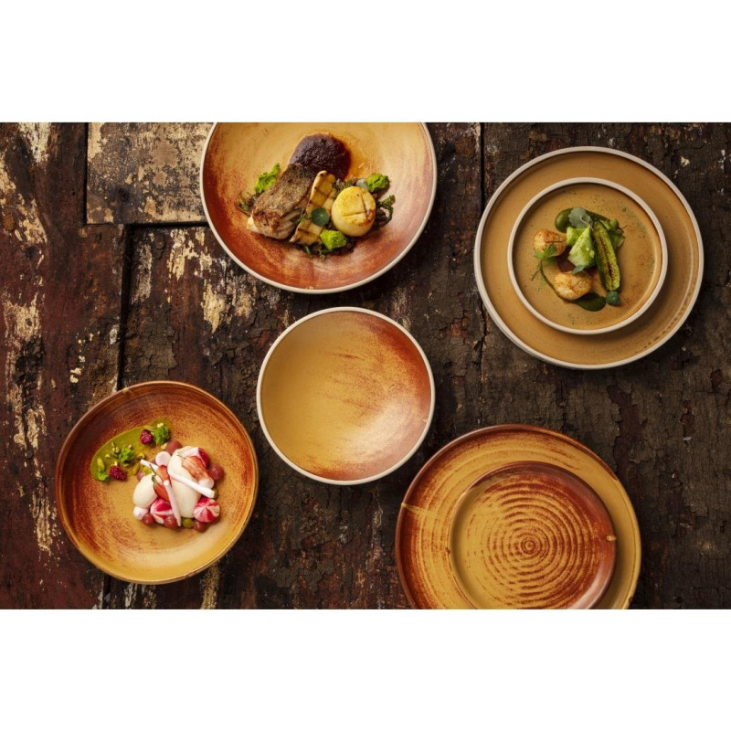 Assiettes plates terre de sienne Canvas 18 cm (Lot de 6) - Olympia