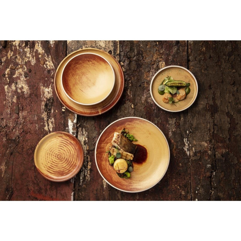 Assiettes plates terre de sienne Canvas 18 cm (Lot de 6) - Olympia