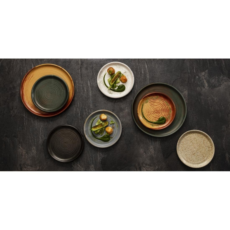 Assiettes plates terre de sienne Canvas 18 cm (Lot de 6) - Olympia