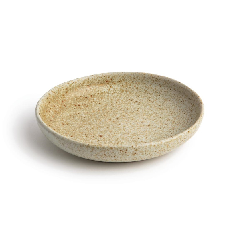 Assiettes creuses calottes beige moucheté Canvas 23 cm - Olympia