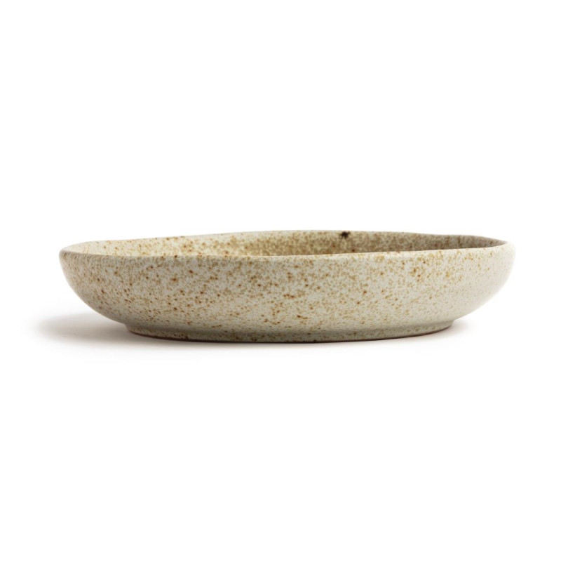 Assiettes creuses calottes beige moucheté Canvas 23 cm - Olympia