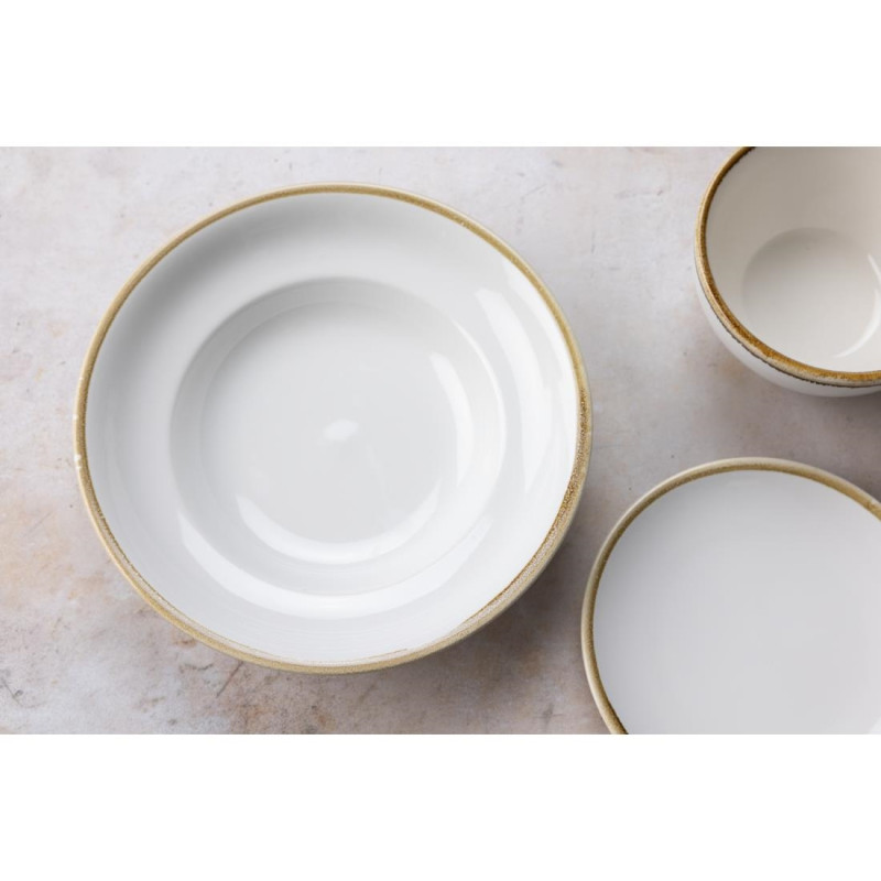 Assiettes À Pâtes Kiln Couleur Craie 250mm (Lot de 4) - Olympia