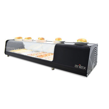 Vitrine réfrigérée - 6 bacs GN1/3 - Modèle 6VTG - Pour tapas - Arilex  au meilleur prix sur Restock CHR