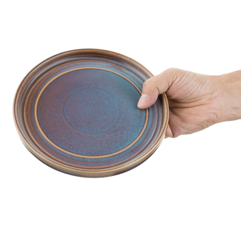 Assiettes Plates Rondes Irisées Cavolo 180mm (Lot de 6) - Olympia