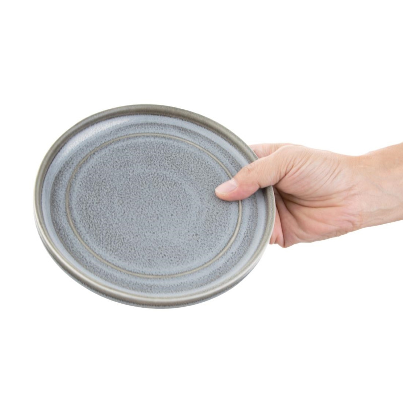 Assiettes Plates Rondes Cavolo Anthracite 180mm (Lot de 4) - Olympia