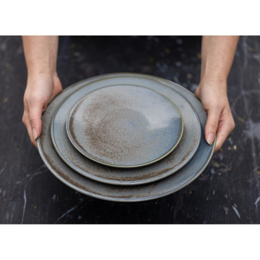Assiettes Plates Ember Blue 275mm (Lot de 4) - Olympia
