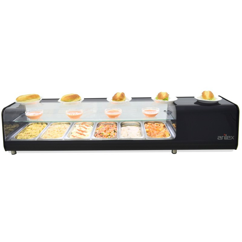Vitrine réfrigérée - 8 plateaux GN1/3 - Double niveau - Pour tapas - Arilex  au meilleur prix sur Restock CHR