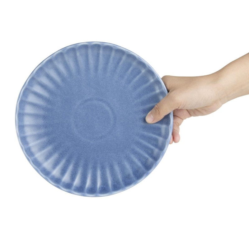 Assiettes plates Corallite bleues 205 mm (lot de 6) - Olympia