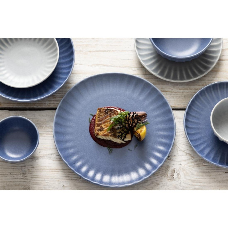 Assiettes plates Corallite bleues 205 mm (lot de 6) - Olympia