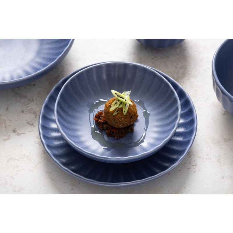 Assiettes calottes Corallite bleues 220mm (lot de 6) - Olympia