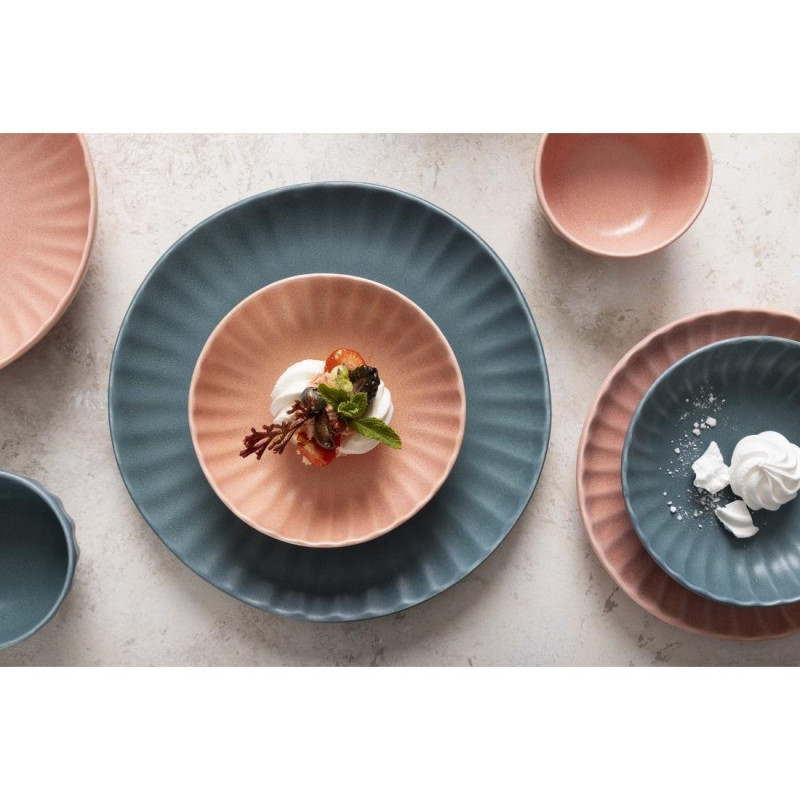 Assiettes plates Corallite vertes 280 mm (lot de 6) - Olympia