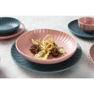 Assiettes plates Corallite vertes 280 mm (lot de 6) - Olympia
