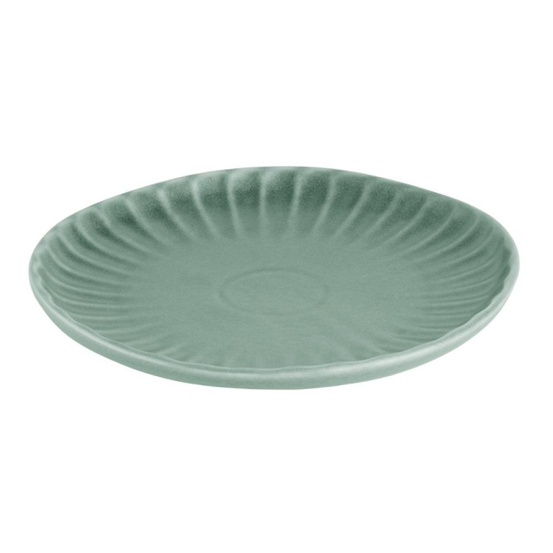 Assiettes plates Corallite vertes 280 mm (lot de 6) - Olympia