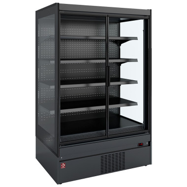 Meuble mural réfrigéré, joues vitrée, libre-service, portes battantes - Déco NOIRE - Diamond  au meilleur prix sur Restock CHR