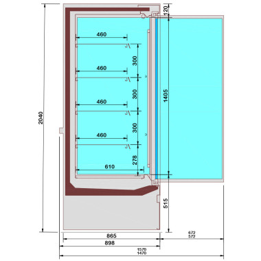 Meuble mural réfrigéré, joues vitrée, libre-service, portes battantes - Déco NOIRE - Diamond  au meilleur prix sur Restock CHR