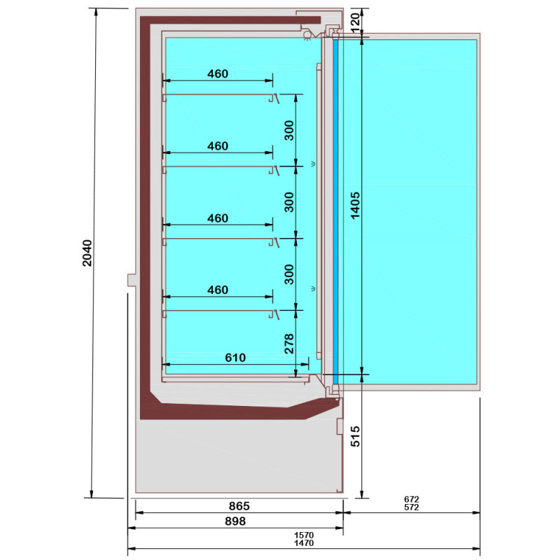 Meuble mural réfrigéré, joues vitrée, libre-service, portes battantes - Déco NOIRE - Diamond  au meilleur prix sur Restock CHR
