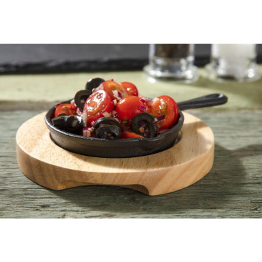 Support en bois clair pour mini cocotte Y259 et mini poêle GJ553 - Olympia