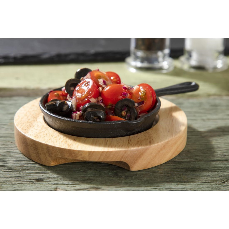Support en bois clair pour mini cocotte Y259 et mini poêle GJ553 - Olympia