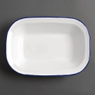 Plats de service rectangulaires acier émaillé 280x190mm (lot de 6) - Olympia